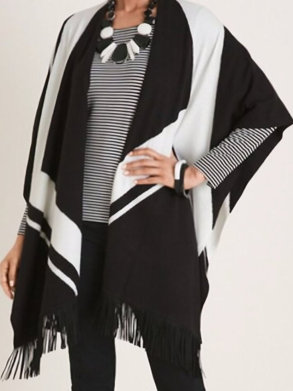Chico's Geo Knit Ruana Size: L/XL